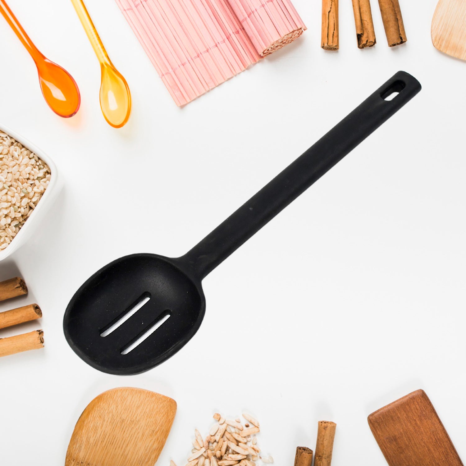 5377 Silicon Non-stick Heat Resistant Kitchen Item Premium Spoon ( 1pc ) 5377 Silicon Non-stick Heat Resistant Kitchen Item Premium Spoon ( 1pc )